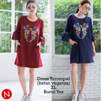 Jual Termurah 60232/dress terompet/mini dress/midi dess/baju hamil murah/bi Murah