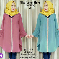 Jual Promo ! 62191 elsa long shirt/baju tunik murah/atasan muslim wanita mu Murah