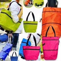 Jual FOLDABLE SHOPPING TROLLEY BAG / tas belanja lipat roda Murah
