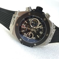 Jual Jam Replika Hublot Big Bang Unico SS Ring Carbon Skeleton Swiss ETA 1: Murah