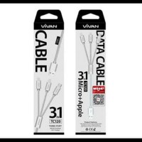 Jual OP1997 Vivan Kabel Data TC120 3 in 1 Micro USB Apple KODE Bimb2474 Murah