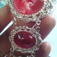 Bross 3 Susun tiga Cantik Kebaya Hijab Batu Bening Red Merah