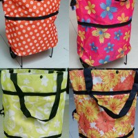 Jual Colorfull Trolley bag shopping tas roda lipat foldable Diskon Murah