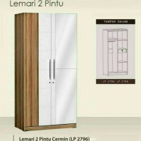 LEMARI PAKAIAN 2 pintu Full cermin free ongkir