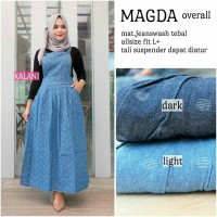 Jual Jumpsuit Long Dress Maxi Wanita Muslim jeans Magda overall L suspender Murah