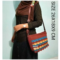 Jual TAS RAJUT SELEMPANG KOTAK SISIK Murah