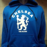 Jual JAKET HOODIE SWEATER BASEBALL BOLA CHELSEA BIRU Murah