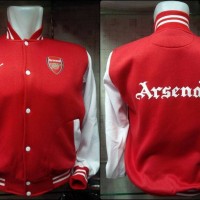Jual JAKET HOODIE SWEATER BASEBALL BOLA ARSENAL MERAH PUTIH Murah