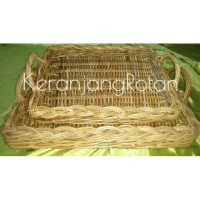 Jual Set 2 Keranjang Rotan Melamin Murah