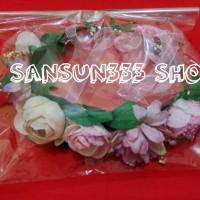 Jual Aksesoris Rambut Mahkota Bunga Glitter/Tiara Flower Crown Premium Murah