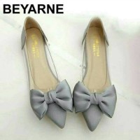 Jual Flat Shoes Mika Bowtie Abu Murah