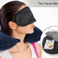 Jual promo TRAVEL PILLOW / BANTAL LEHER TIUP ANGIN / PENUTUP MATA Murah