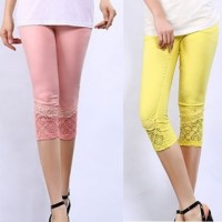Jual Celana Pants Wanita Import High Quality Lycra Lace dihiasi Mote 549 Murah