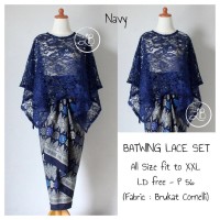 Jual KODE BATWING LACE SET NAVY Murah