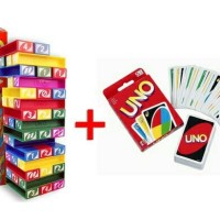 Jual 2 in 1 Uno Stacko Set Dengan Kartu Murah