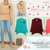 Jual M1014 kemeja rayon asimetric KODE QE1014 Murah