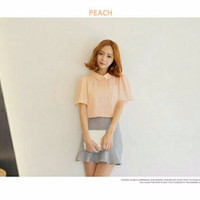 Jual Lovely Shirring Chiffon Blouse (Model 05) Harga Grosir Murah