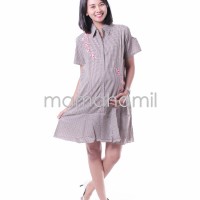 Jual Baju Hamil Dress Hamil Menyusui Salur Bunga Sakura Modis DRO 840 Murah