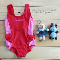 Jual PROMO Jual baju renang anak cewek (red imarge swimsuit) murah Murah