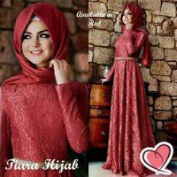 Jual Hijab Baju Muslim Maxi + Pashmina Pakaian Wanita Tiara Hijab Maxi Red Murah