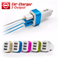 Jual Adaptor Charger Mobil / Saver Car Charger 3in1 3 Output 5.1A Murah
