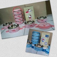 Jual Lunch Box Rantang 4 susun Doraemon / Hello Kitty / Tempat Makanan Murah
