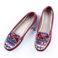 Jual DISKON Sepatu Flat Shoes Flatshoes Wanita Etnik Gratica RJ43 Maroon Murah