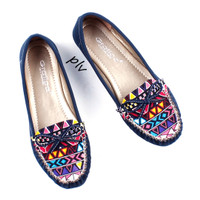 Jual Promo ! Sepatu Flat Shoes Flatshoes Wanita Etnik Gratica RJ43 Navy Murah