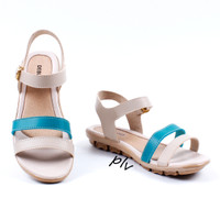 Jual Termurah Sepatu Sandal Wanita Platform Ankle Strap AD04 Toska Murah