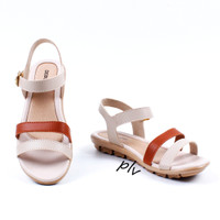 Jual Termurah Sepatu Sandal Wanita Platform Ankle Strap AD04 Tan Murah