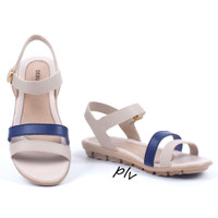 Jual DISKON Sepatu Sandal Wanita Platform Ankle Strap AD04 Navy Murah