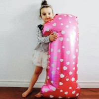 Jual Balon foil Angka /Biru / Pink / Uk 80cm Murah