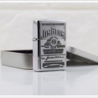 Jual ZIPPO ORIGINAL JIM BEAM PEWTER EMBLEM 250 JB 928 HIGH POLISH CHROME Murah