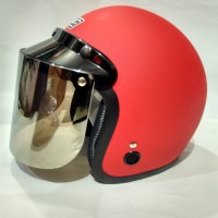 HELM IGLOO POLOS RETRO VISOR/ KACA BOGO FLAT/DATAR