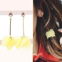 Anting Flower Pendant Long Simple Wild Jewelry Earrings Yellow