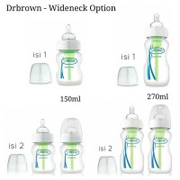 Jual Dr brown browns Options Wide neck Bottle 150ml isi 1 (TANPA DUS) Murah