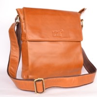 Jual Tas Kulit Messenger Montblanc Cokelat Tan Murah