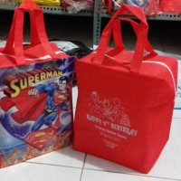 Jual goodie bag resleting banner Superman Murah