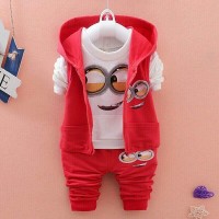 Jual Setelan Minion Red Kid 3in1 Murah