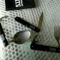perlengkapan treveling sendok garpu pisau lipat.