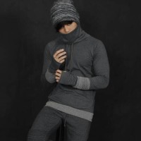 Jual SWEATER TURTLENECK ON STREET DARK GREY - JAKET KOREA ABU - URBAN-UNIK Murah