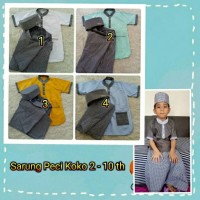 Jual Set Sarung Koko Peci 2-10 th Murah