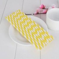 Jual Paper Straw Stripe Yellow Murah