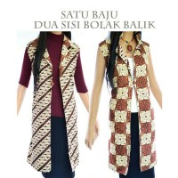 Jual Jas Panjang Batik Bolero Tunik Long Cardigan Batik Sisi Bolak Balik Murah