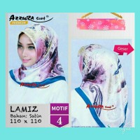 Jual Hijab Segiempat Satin Lamiz by Azzura Motif 4 - Jilbab Scarf Murah Murah