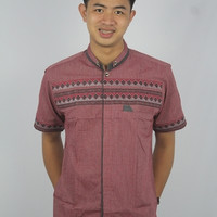 Baju Koko Pria/ Model Lengan Pendek Warna Merah/ Best Quality
