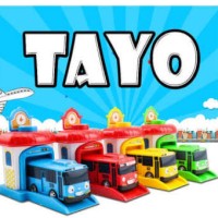 TAYO THE LITTLE BUS GARAGE PUSH GO LAUNCHER TOY MAINAN GARASI ANAK