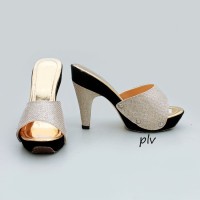 Jual Sepatu Wanita Murah Pump Shoes Toe High Heels Pesta DA14 Silver Murah