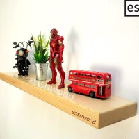 Jual Floating Shelf Hidden Brackets/Rak Dinding Melayang Bahan Kayu Pinus Murah