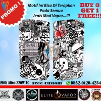 Original Garskin Smok Alien 220W Motif JDM - Free Custom Gambar